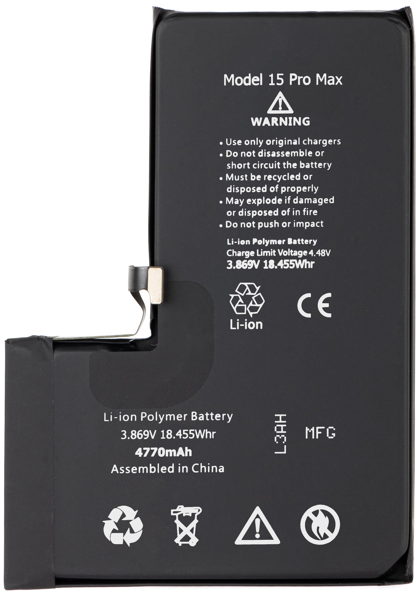 Apple iPhone 15 Pro Max Battery, High Capacity