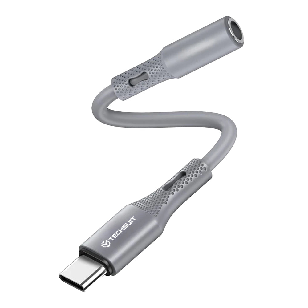 USB-C to 3.5mm Techsuit AC1 SoundFlex Audio Adapter, Gray