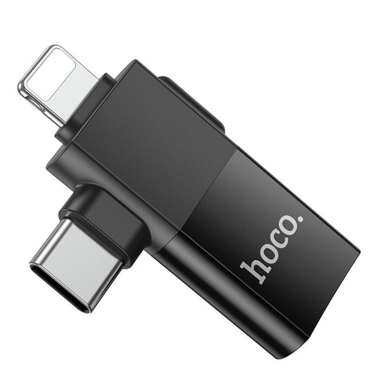 OTG Adapter USB-C / Lightning to USB-A HOCO UA17, Black