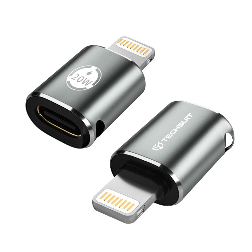 USB-C - Lightning Data and Charging Adapter Techsuit A11 TitanCoreX, Gray