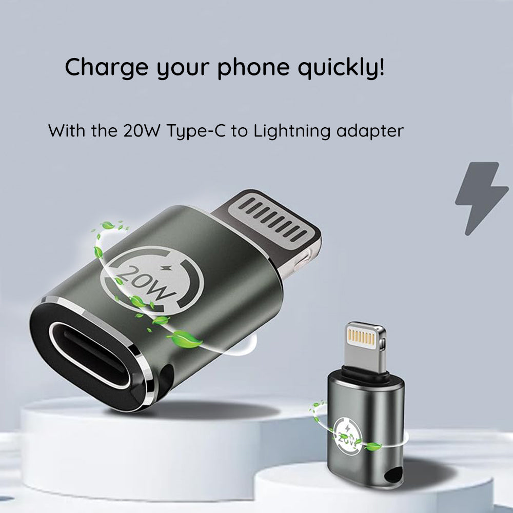 USB-C - Lightning Data and Charging Adapter Techsuit A11 TitanCoreX, Gray