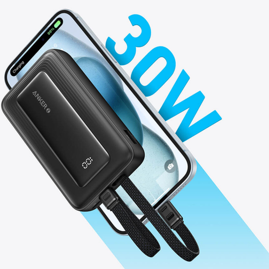 Anker PowerCore External Battery, 10000mAh, 30W, QC + PD, 1 x Lightning - 1 x USB-A - 2 x USB-C, Black A1680G11