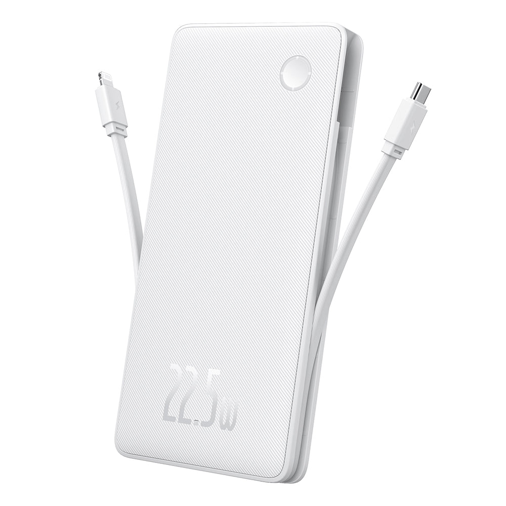 Baseus Airpow Lite External Battery, 10000mAh, 22.5W, QC + PD, 1 x Lightning - 1 x USB-A - 2 x USB-C, White P10067501213-00