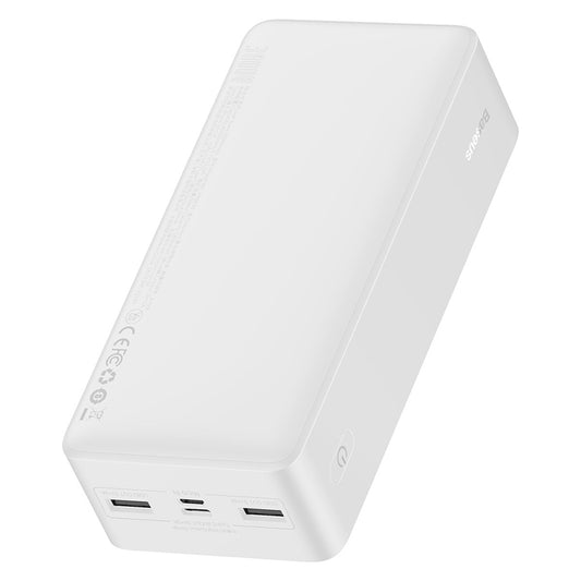 Baseus Bipow External Battery, 30000mAh, 15W, 1 x USB-C - 2 x USB-A, White PPBD050202
