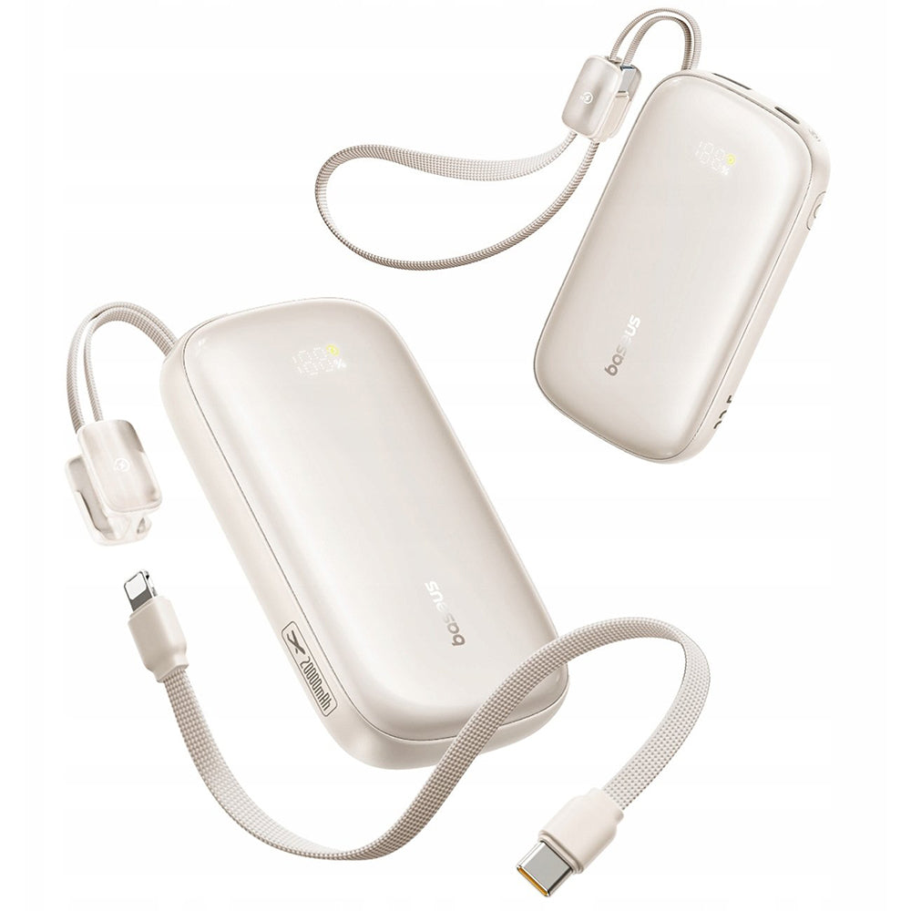 Baseus EnerFill FC21 Qpow 3 Ultra External Battery, 10000mAh, 45W, QC + PD, 1 x USB-A - 1 x USB-C, Beige E0027Q01