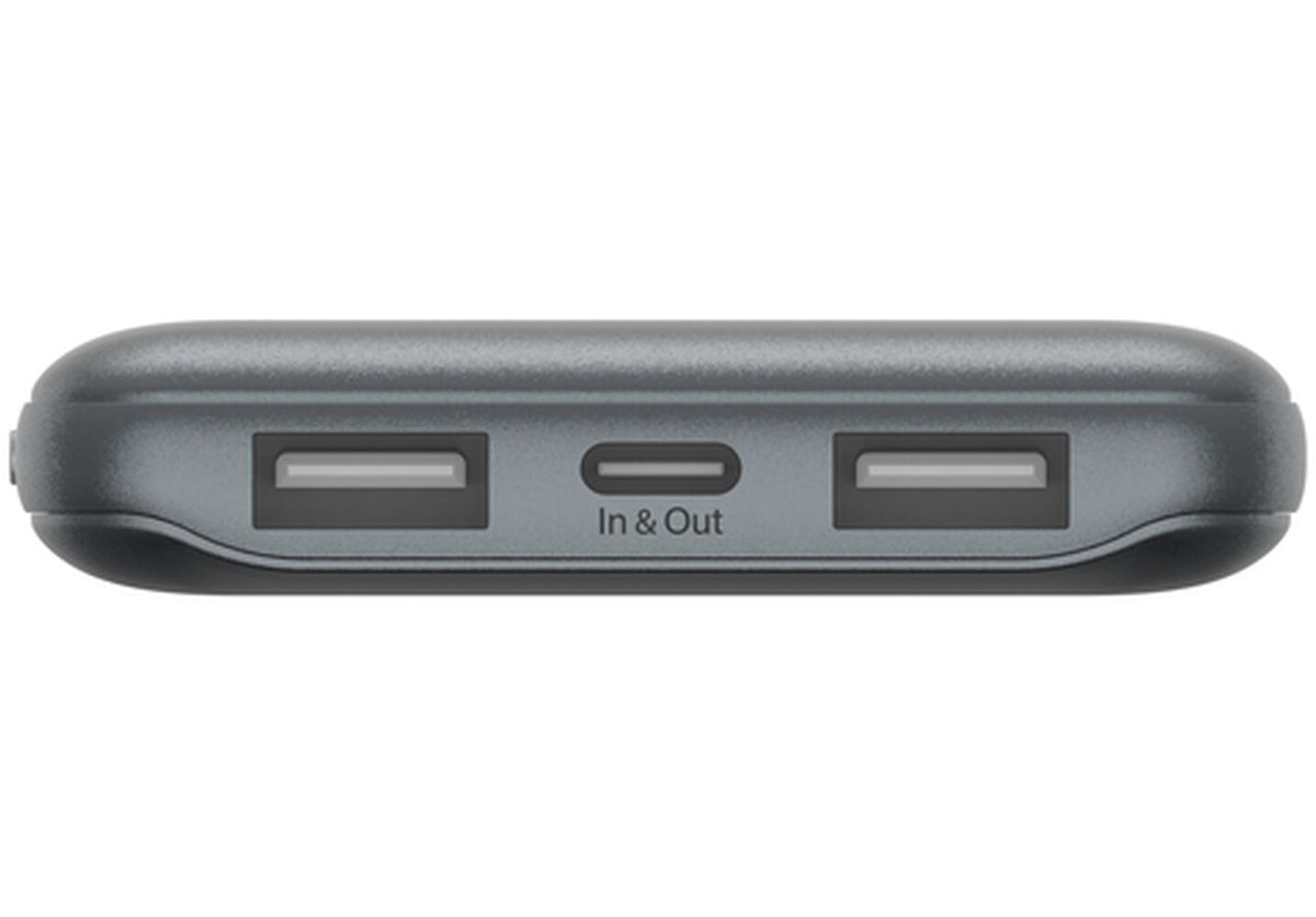 Belkin BoostCharge External Battery, 10000mAh, 15W, 1 x USB-C - 2 x USB-A, Gray BPB011btGY