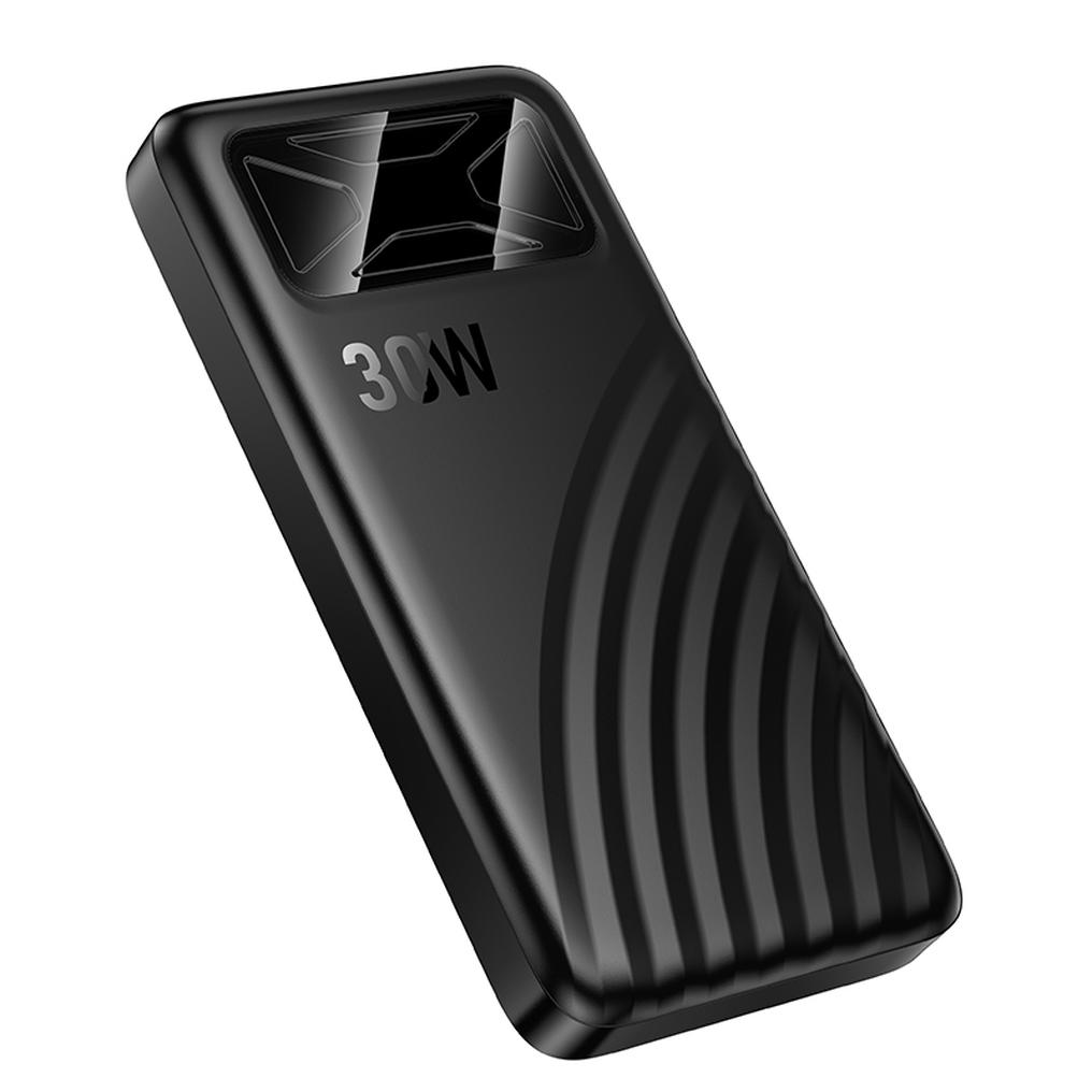 HOCO Q42 External Battery, 10000mAh, 30W, QC + PD, 1 x USB-A - 1 x USB-C, Black