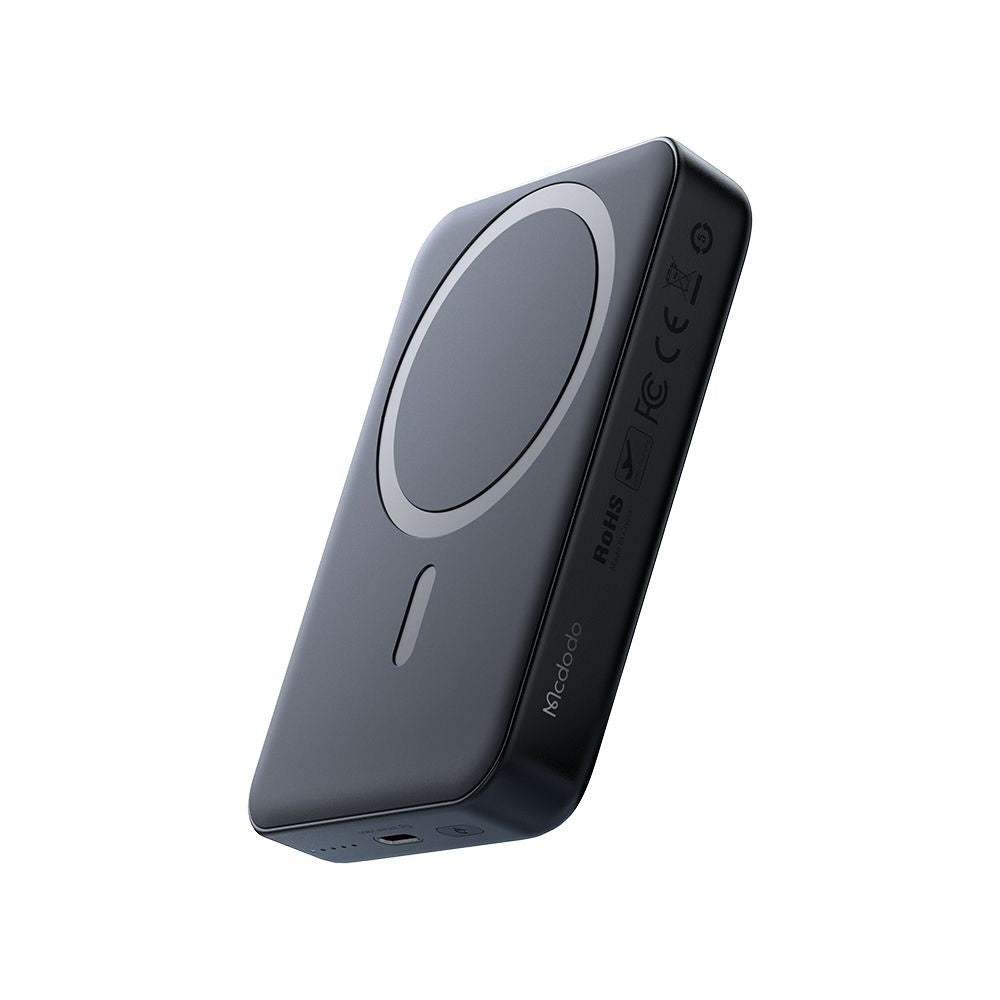 McDodo MC-5931 Ambilight Wireless External Battery, 10000mAh, 30W, PD + FQI, 1 x QI - 1 x USB-C, Black