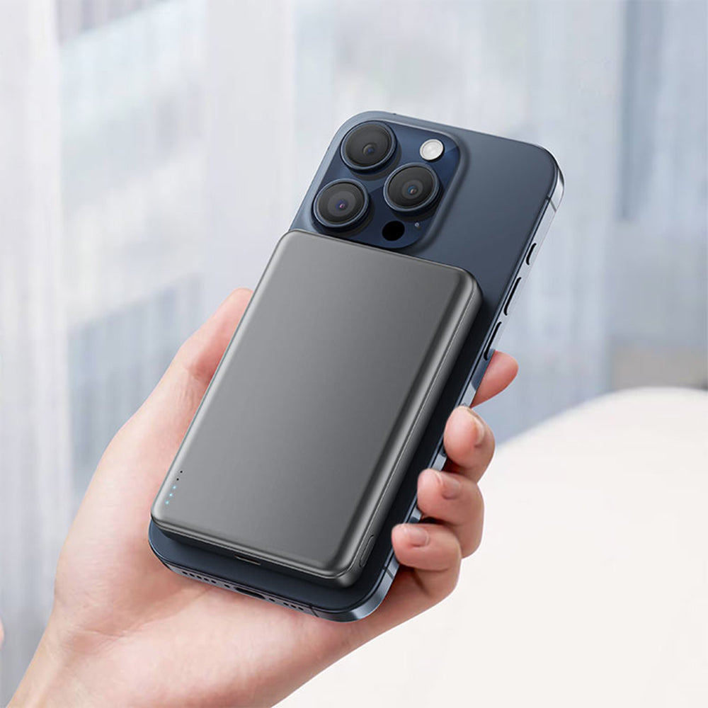 Acefast M12 Wireless External Battery, 10000mAh, 20W, PD + FQI, 1 x QI - 1 x USB-C, Black