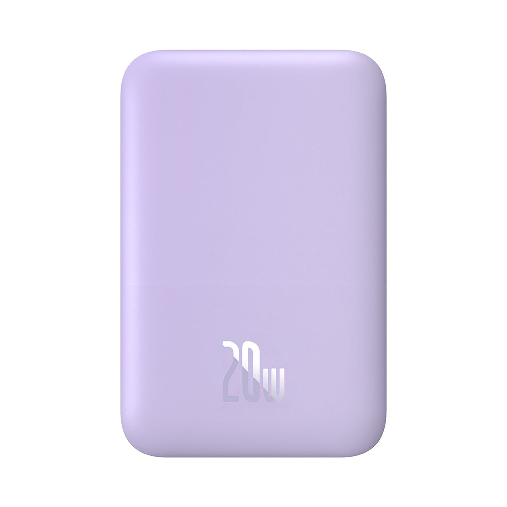 Baseus Mini Air Wireless External Battery, 6000mAh, 20W, PD + FQI, 1 x QI - 1 x USB-C, Purple P10059002513-00