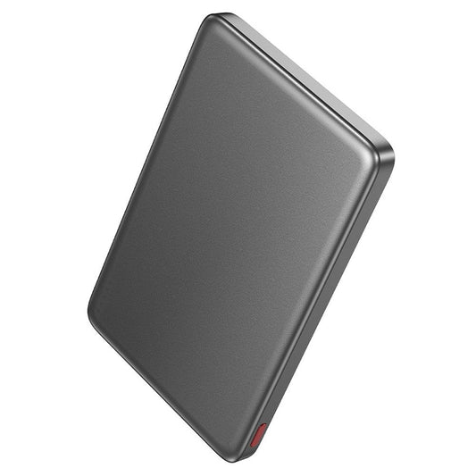Wireless External Battery HOCO Q26, 5000mAh, 20W, PD + FQI, 1 x QI - 1 x USB-C, Gray