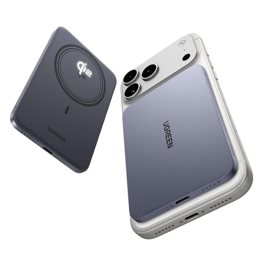 UGREEN PB580 Wireless External Battery (75984B), 5000mAh, 20W, PD + FQI, 1 x QI - 1 x USB-C, Gray