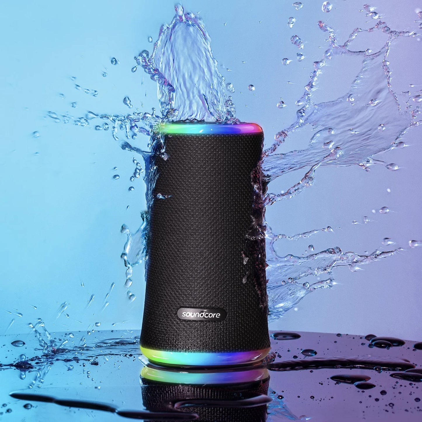 Anker SoundCore Flare 2 Bluetooth Speaker, 20W, RGB, Waterproof, Black A3165G11