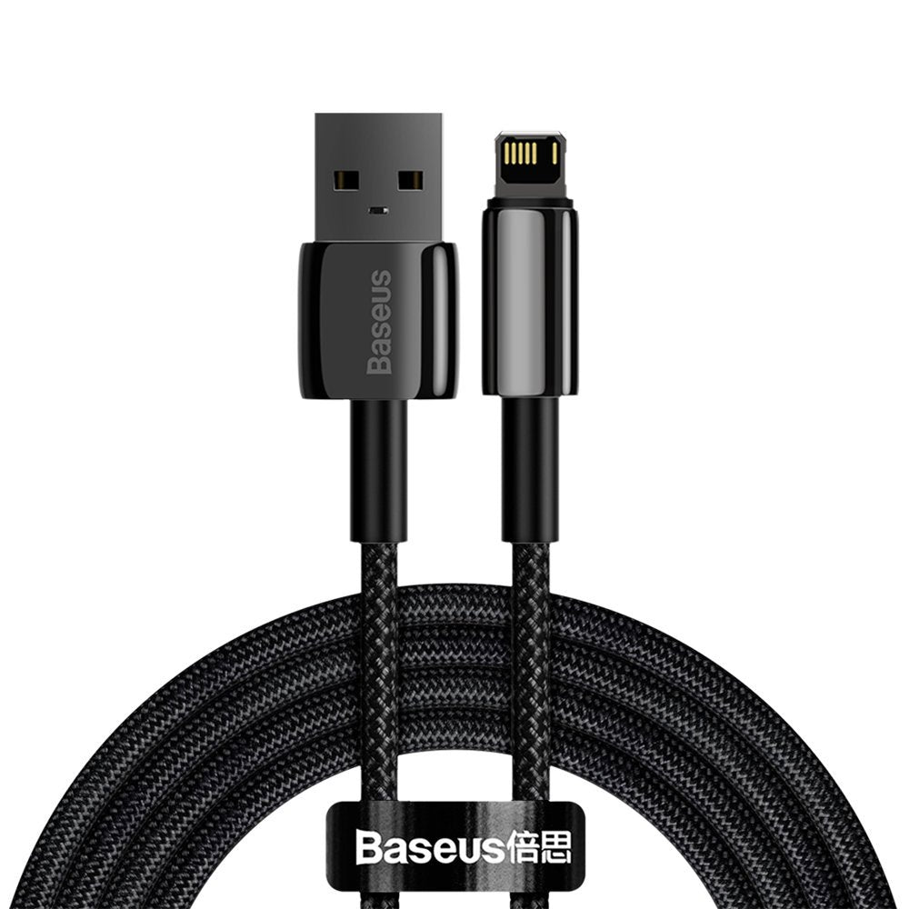 Baseus Tungsten Gold USB to Lightning Data and Charging Cable, 2m, 2.4A, Black CALWJ-A01