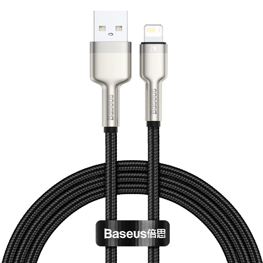 USB-A to Lightning Data and Charging Cable Baseus Cafule Metal Series, 18W, 1m, Black CALJK-A01