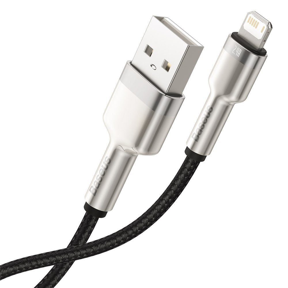 USB-A to Lightning Data and Charging Cable Baseus Cafule Metal Series, 18W, 1m, Black CALJK-A01
