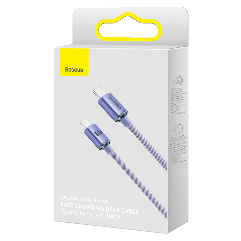 USB-C Data and Charging Cable - USB-C Baseus Crystal Shine Series, 100W, 1.2m, Purple CAJY000605