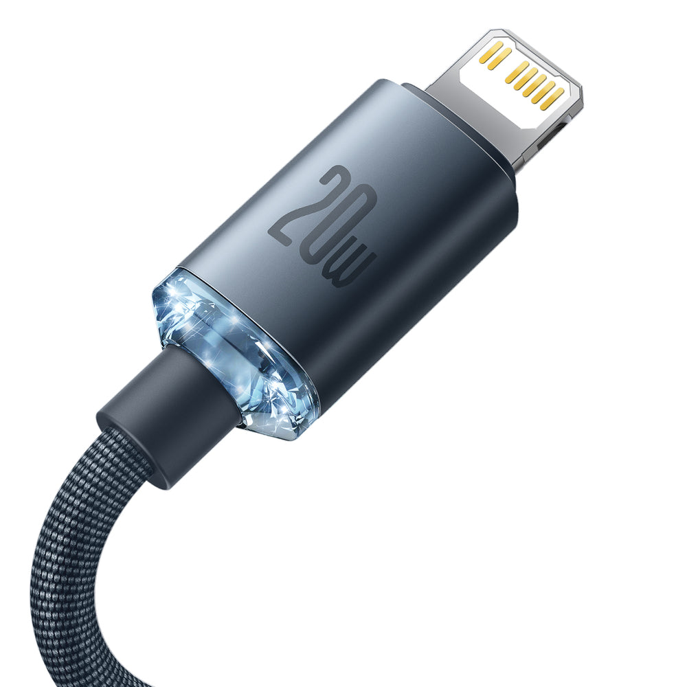 USB-C to Lightning Data and Charging Cable Baseus Crystal Shine Series, 20W, 1.2m, Black CAJY000201