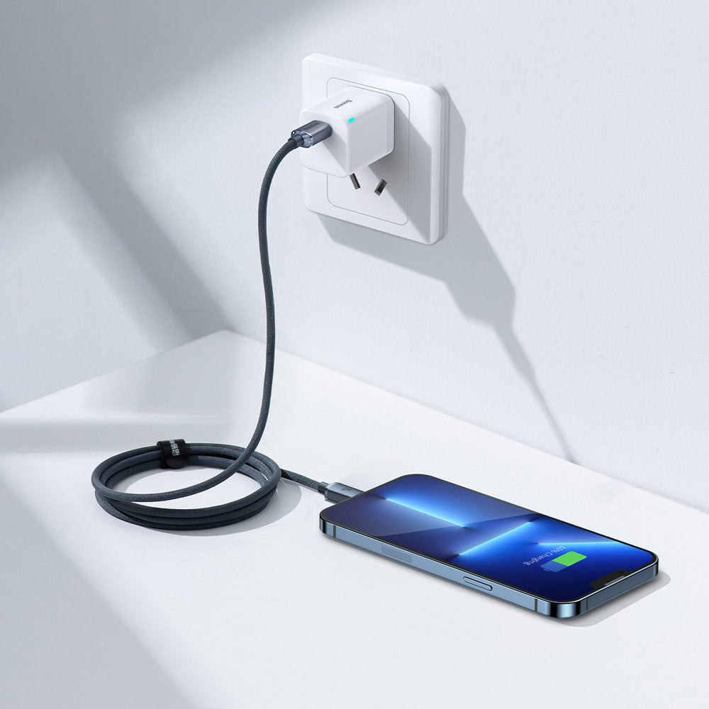 USB-C to Lightning Data and Charging Cable Baseus Crystal Shine Series, 20W, 1.2m, Black CAJY000201