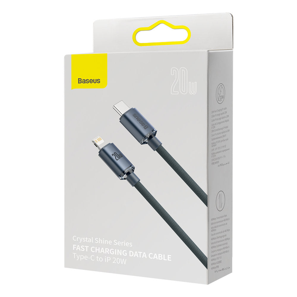 USB-C to Lightning Data and Charging Cable Baseus Crystal Shine Series, 20W, 1.2m, Black CAJY000201