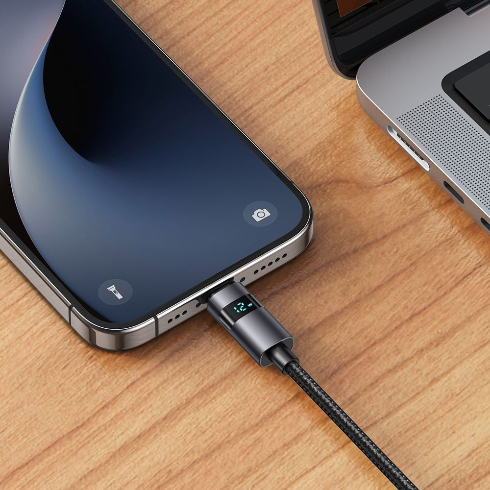 USB-A to Lightning McDodo CA-6490 Display Data and Charging Cable, 18W, 1.2m, Black