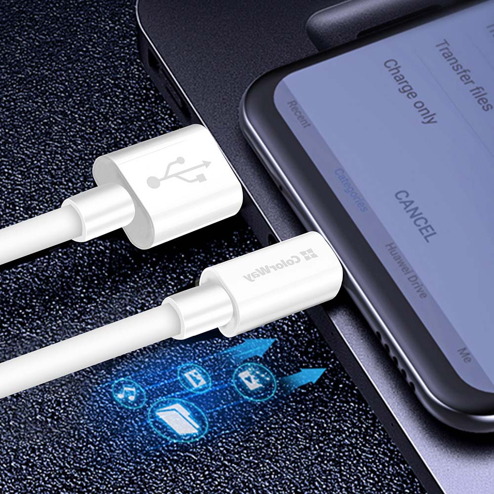 USB-A to USB-C Data and Charging Cable ColorWay CW-CBUC019, 18W, 1m, White