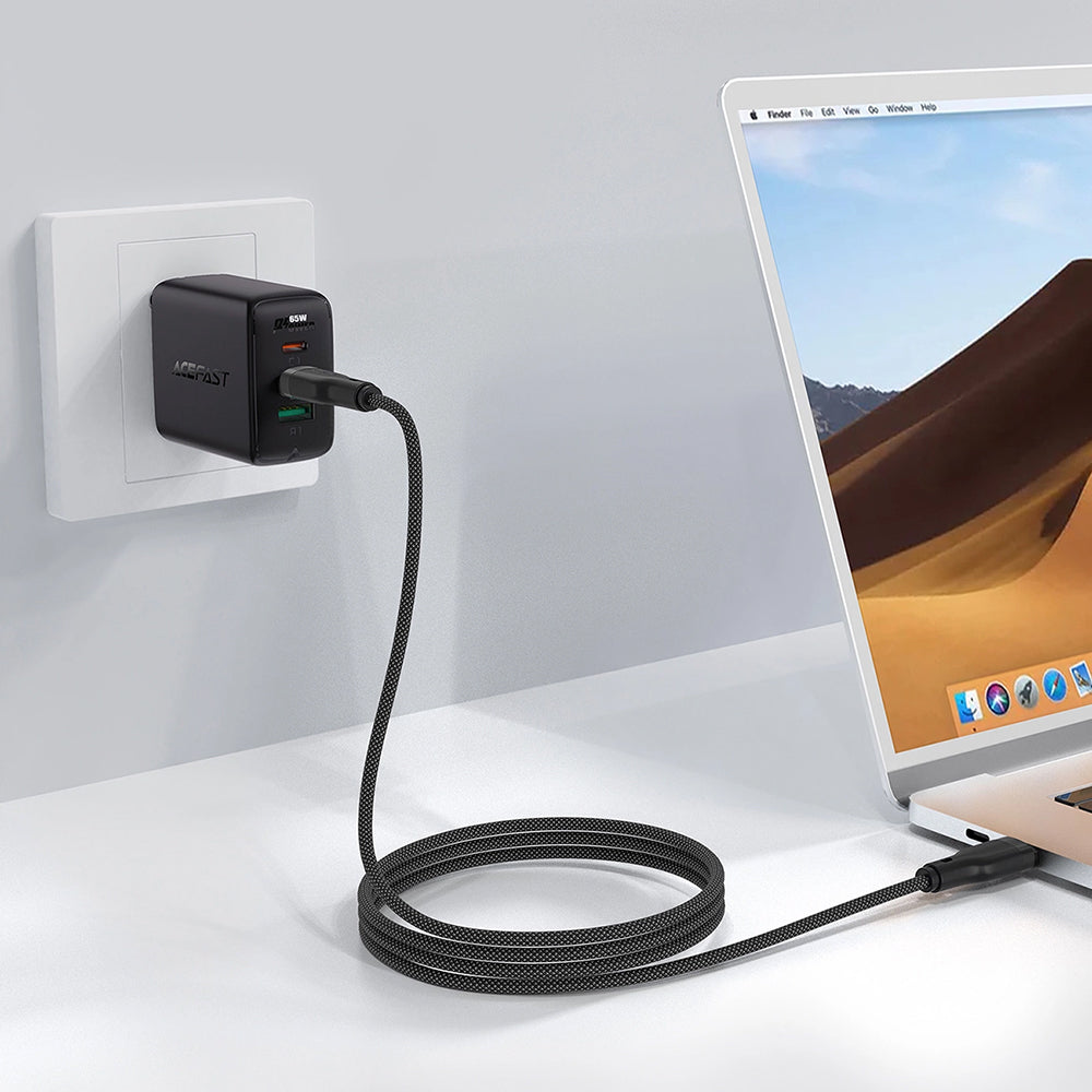 USB-C Data and Charging Cable - USB-C Acefast C8-03, 60W, 1.2m, Black