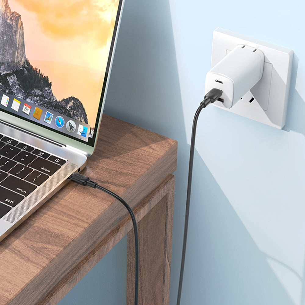 USB-C Data and Charging Cable - USB-C Borofone BX113 Lenny, 60W, 2m, Black