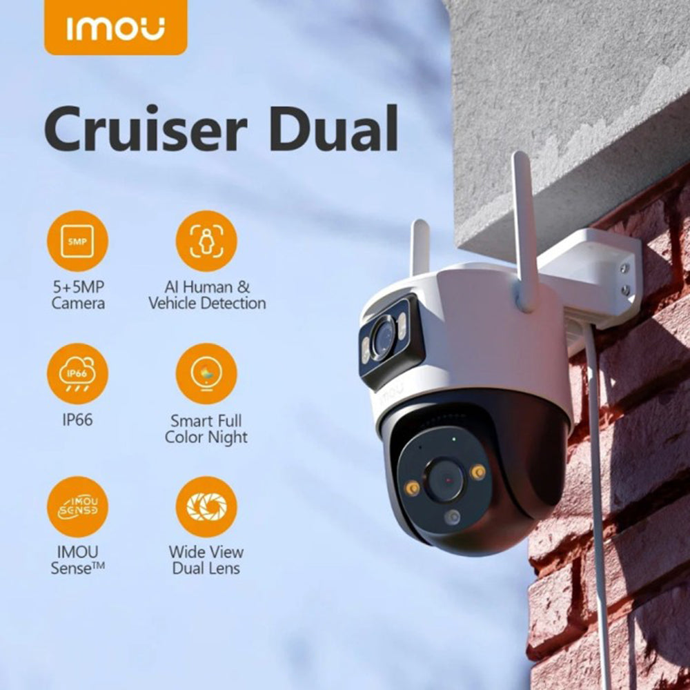 Imou Cruiser Dual Surveillance Camera, Wi-Fi, 2.8K + 2.8K, IP66, Outdoor IPC-S7XP-10M0WED-0360B