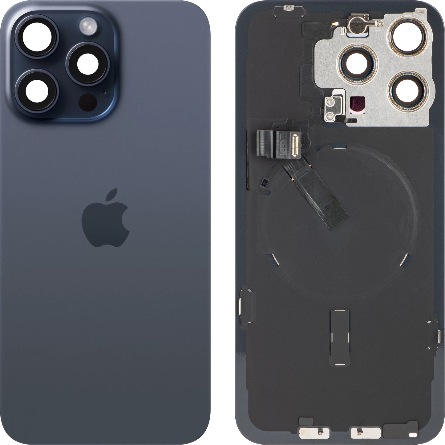 Apple iPhone 15 Pro Max Battery Cover, Blue (Blue Titanium), Premium Swap