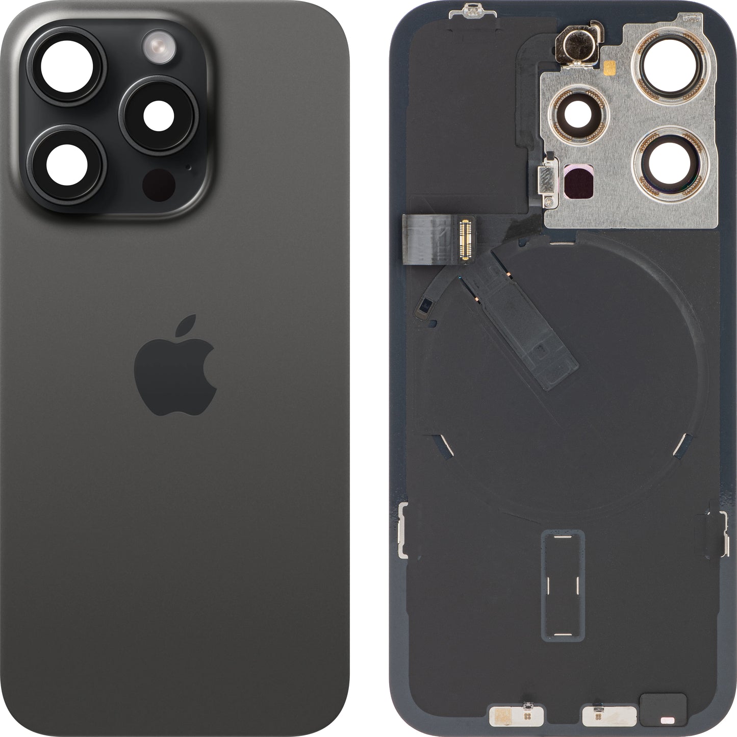 Apple iPhone 15 Pro Battery Cover, Black (Black Titanium), Premium Swap
