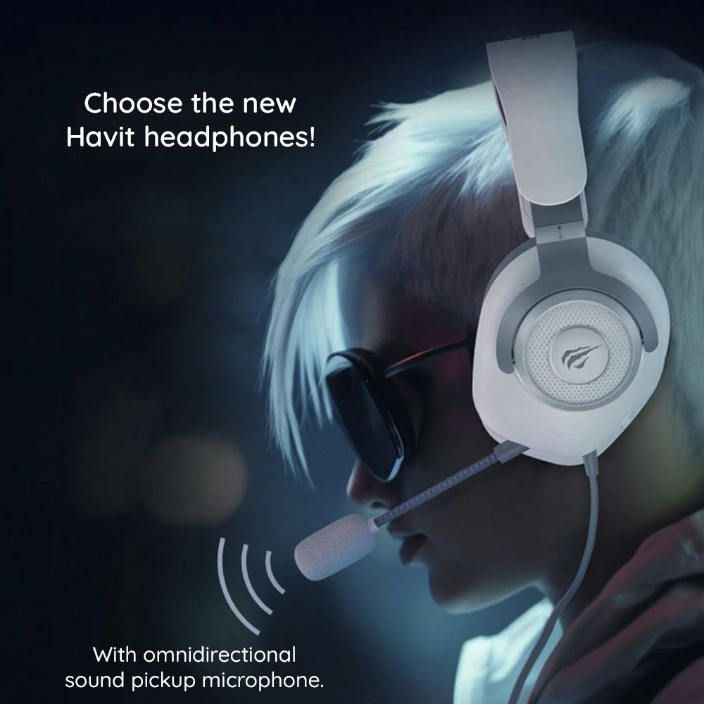 HAVIT H2230U USB Gaming Headset, 1.8m, White