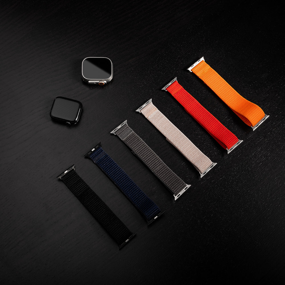 Fixed Nylon Sporty Strap for Apple Watch 49mm / 46mm / 45mm / 44mm / 42mm Series, Dark Blue