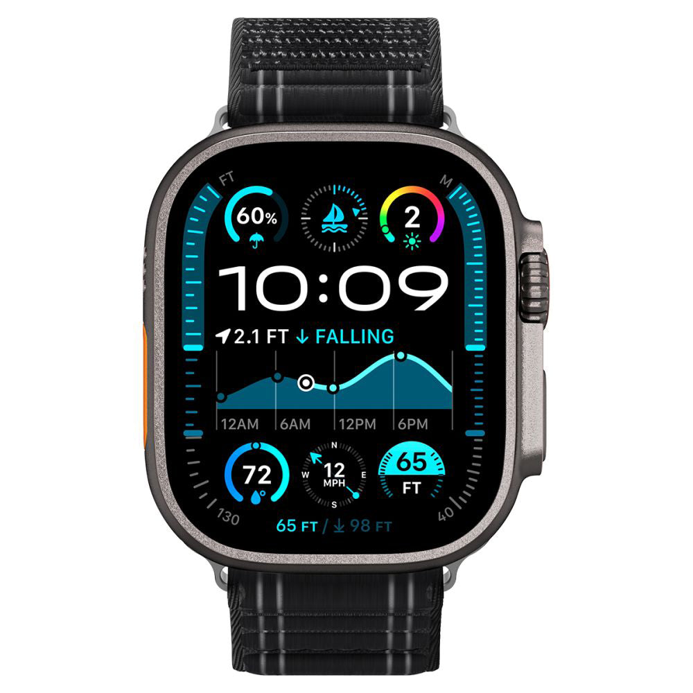 Spigen WBF0 Strap for Apple Watch 49mm / 46mm / 45mm / 44mm Series, Black AMP10141