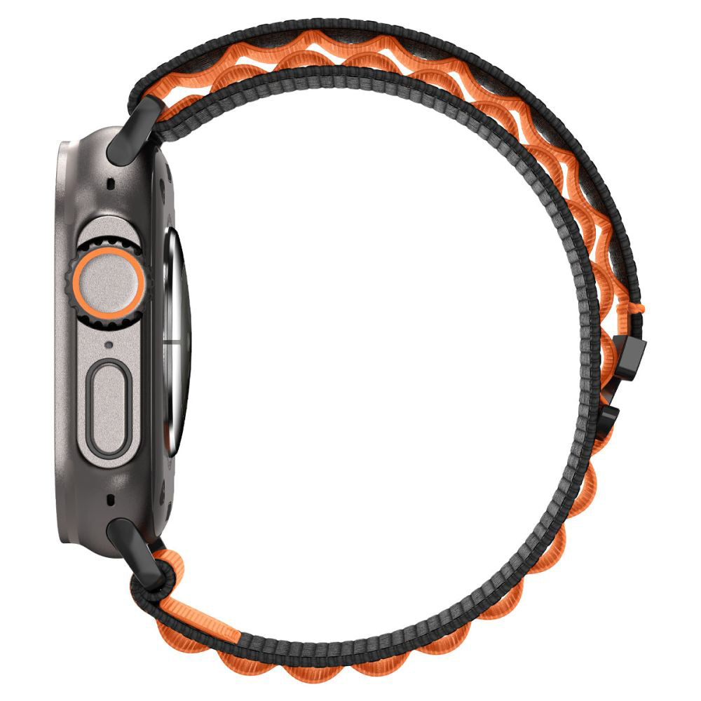 Spigen WBF1 Strap for Apple Watch 49mm / 46mm / 45mm / 44mm Series, Black Orange AMP10145