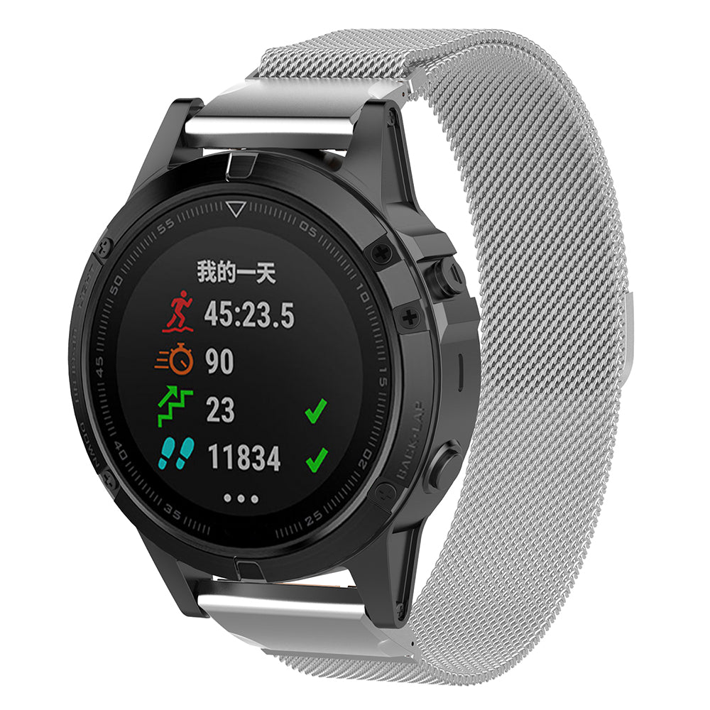 Techsuit W009 Strap for Garmin Watch Fenix Series, 26mm, Silver