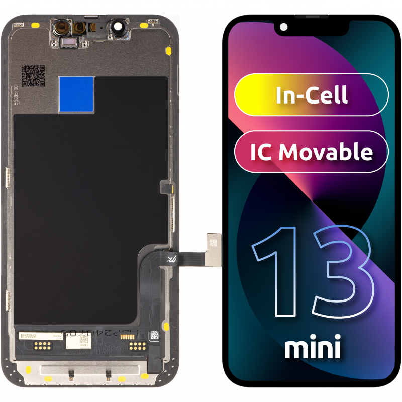 JK Touchscreen Display for Apple iPhone 13 mini, with Frame, Movable In-Cell IC LCD Version, Black