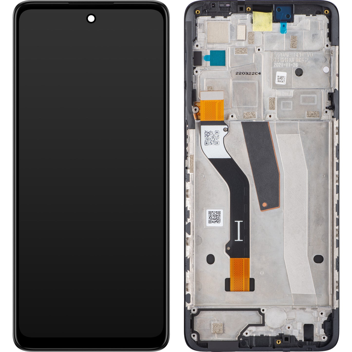 Motorola Moto Moto G51 5G Touchscreen Display, with Frame, Black, Service Pack 5D68C20028