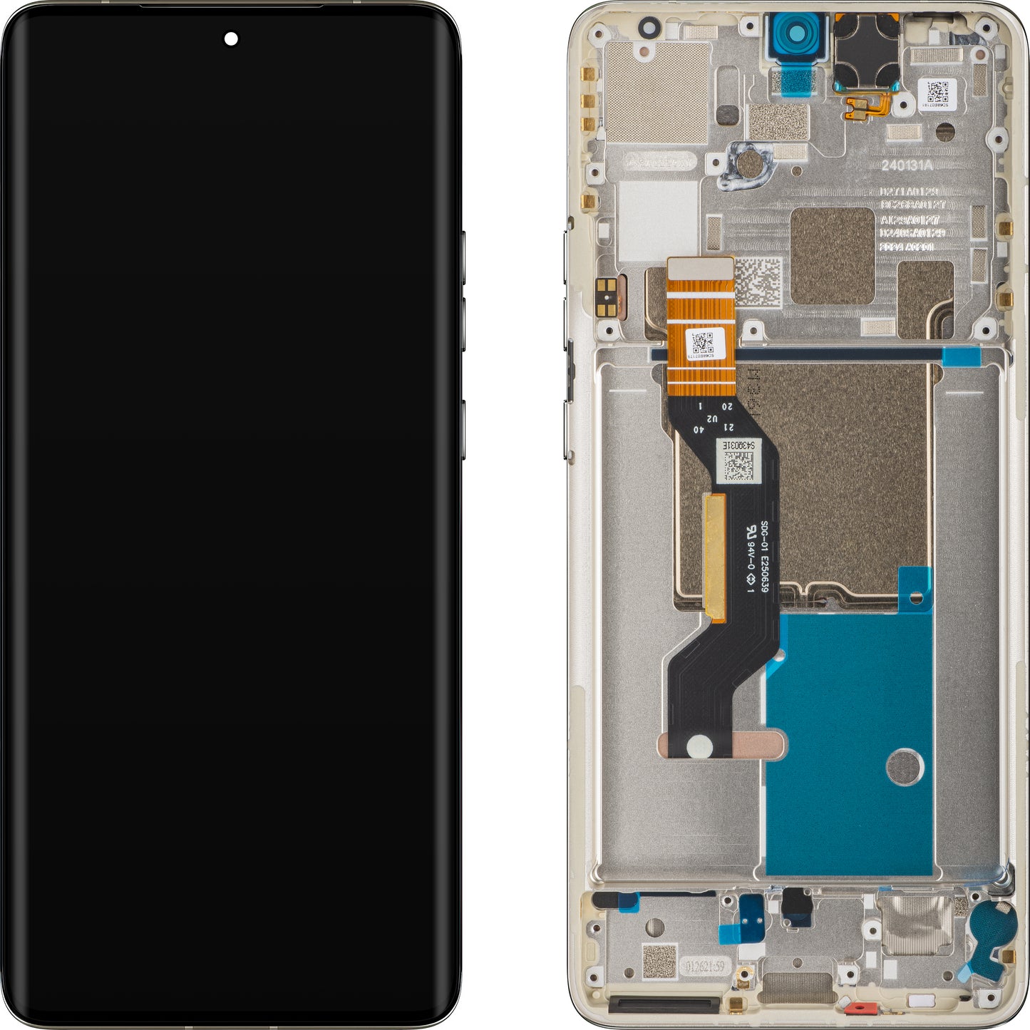 Touchscreen Display Motorola Edge 50 Pro, with Frame, Gray (Moonlight Pearl), Service Pack 5D68C24094