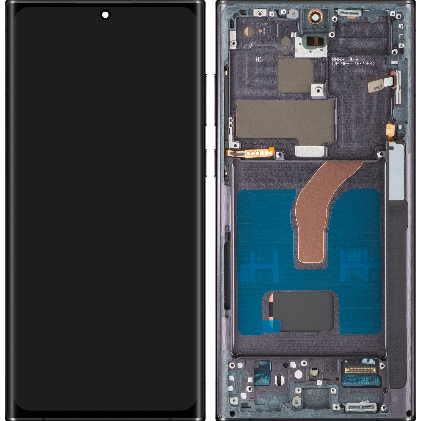 MP Touchscreen Display compatible with Samsung Galaxy S22 Ultra 5G S908, with Frame, OLED Version, Black, Swap