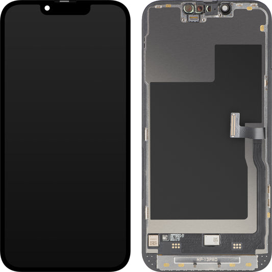MP Touchscreen Display compatible with Apple iPhone 13 Pro, with Frame, Premium Soft OLED FHD 120Hz Diagnostic Version, Black