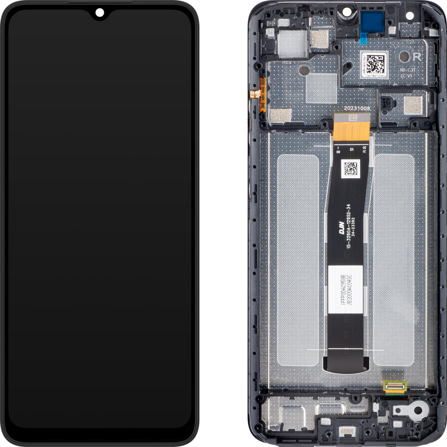 Xiaomi Redmi 12C Touchscreen Display, with Frame, Graphite Gray, Service Pack 5600010C3T00