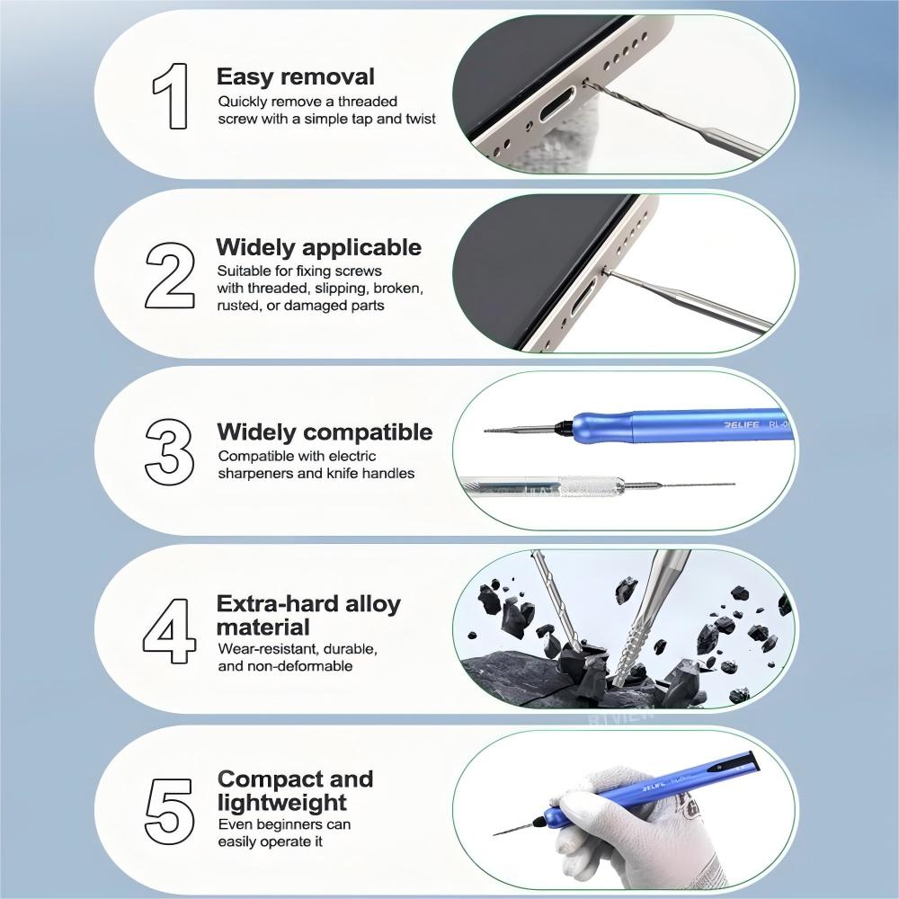 Relife TX1 Extractor Bit for Broken Screw Removal, 2in1