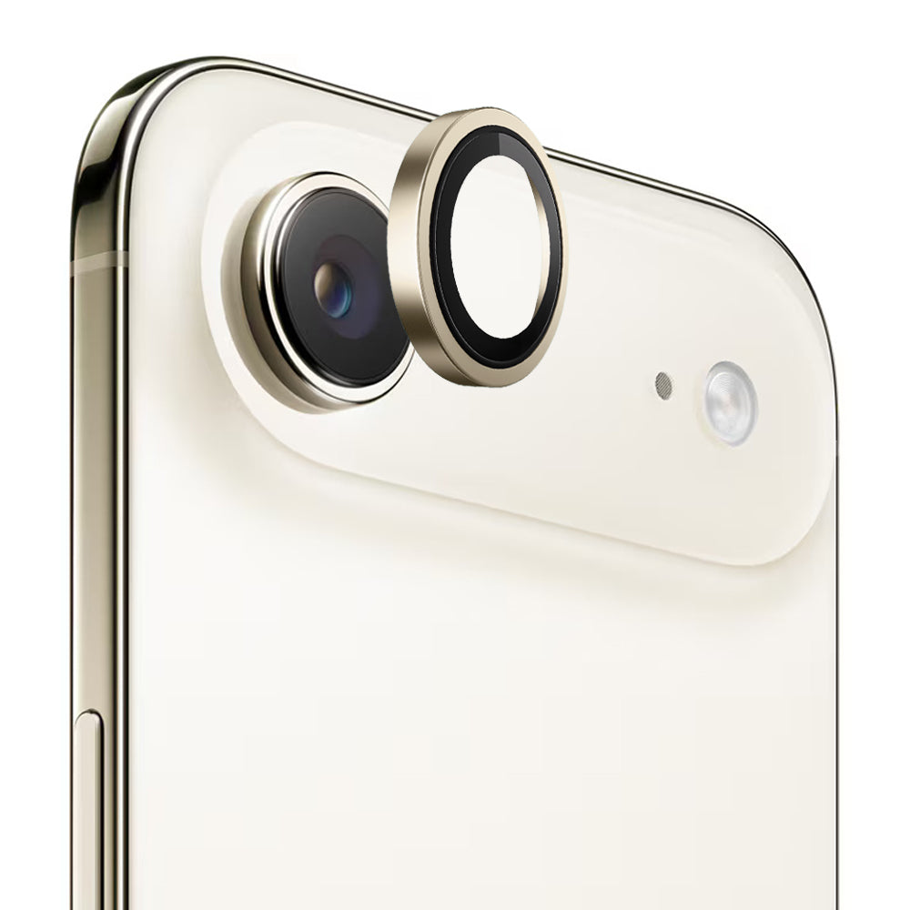 Blueo Metal Frame Rear Camera Protection Film for Apple iPhone 17 Air, Tempered Glass, Gold