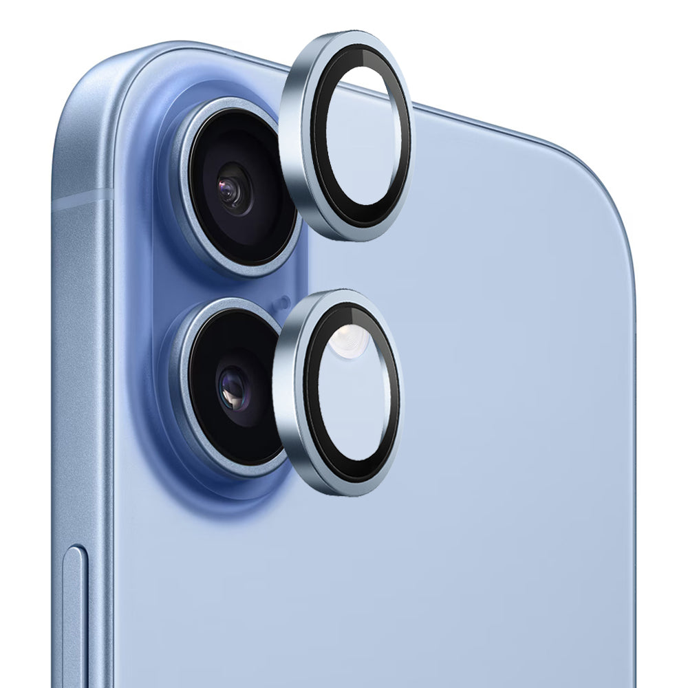 Blueo Metal Frame Rear Camera Protection Film for Apple iPhone 17, Tempered Glass, Blue