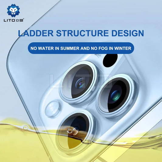 Lito S+ Rear Camera Protective Film for Apple iPhone 13 Pro Max / 13 Pro, Tempered Glass, Gray