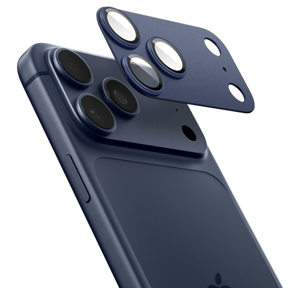 Rear Camera Protection Film Spigen GlastR EZ FIT Optik Pro XL for Apple iPhone 17 Pro, Tempered Glass, Blue AGL10646
