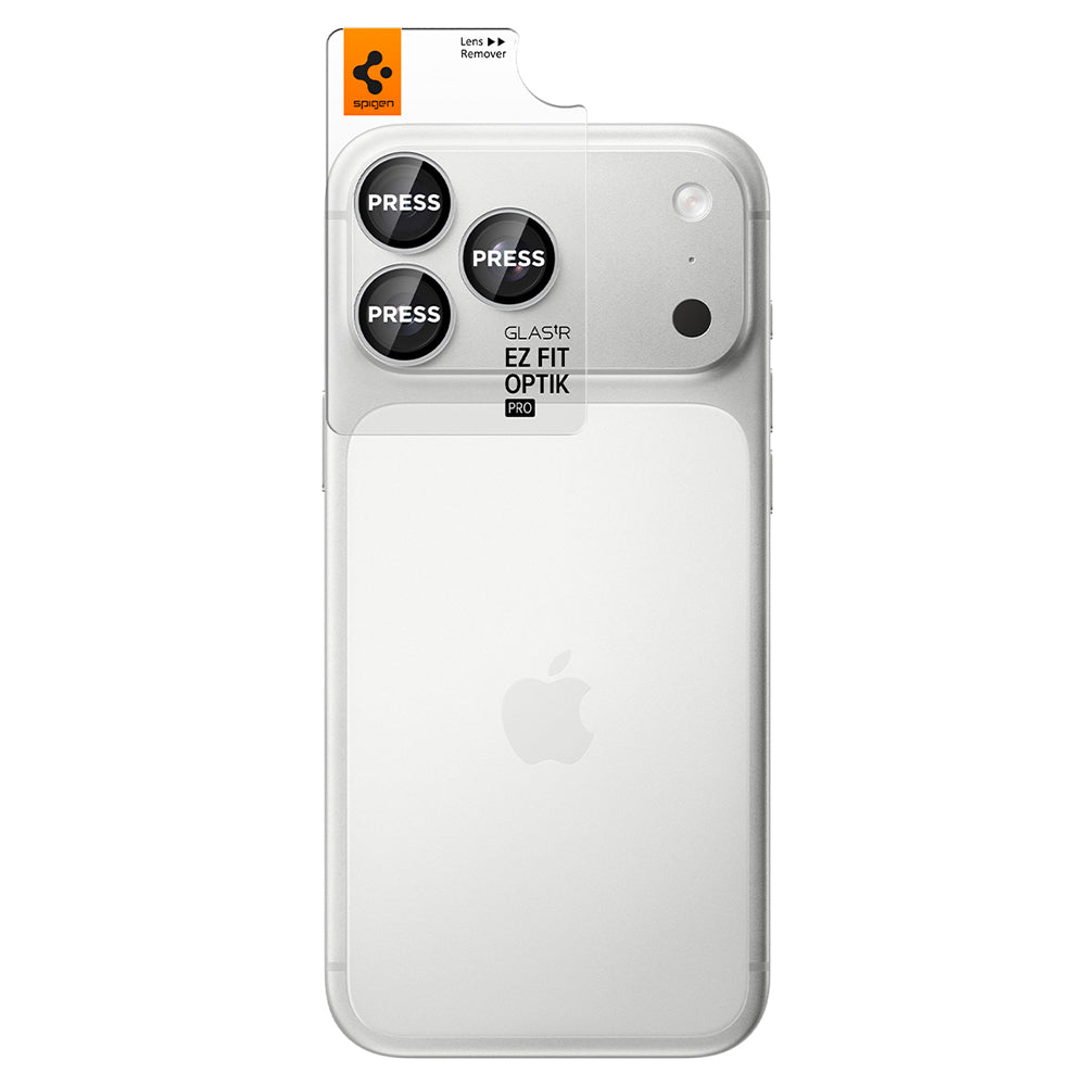 Spigen GlastR EZ FIT Optik Pro Rear Camera Protective Film for Apple iPhone 18 Pro / 18 Pro Max, Tempered Glass, Set of 2 pieces, Silver