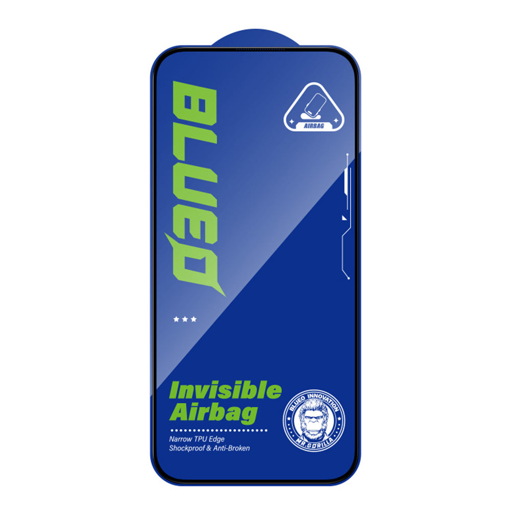 Blueo Anti-Broken Screen Protector Film for Apple iPhone 15 Pro, Tempered Glass, Full Glue, Black
