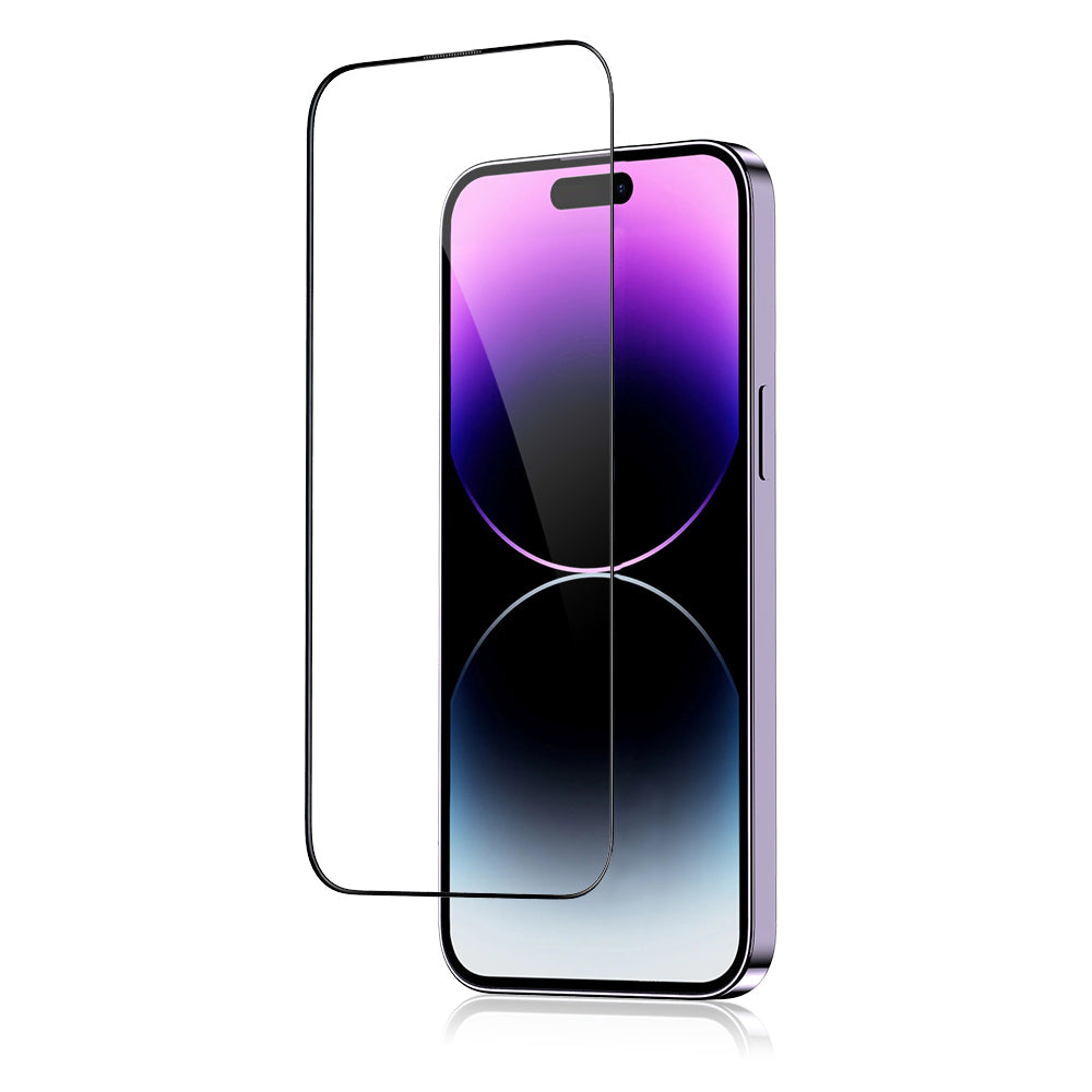 Blueo Anti-Broken Screen Protector Film for Apple iPhone 15 Pro, Tempered Glass, Full Glue, Black